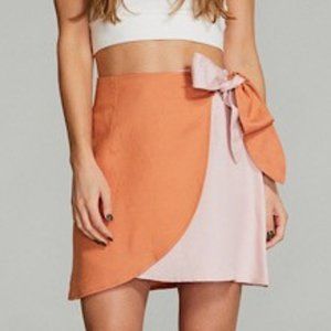 TWO-TONE WRAP SKIRT